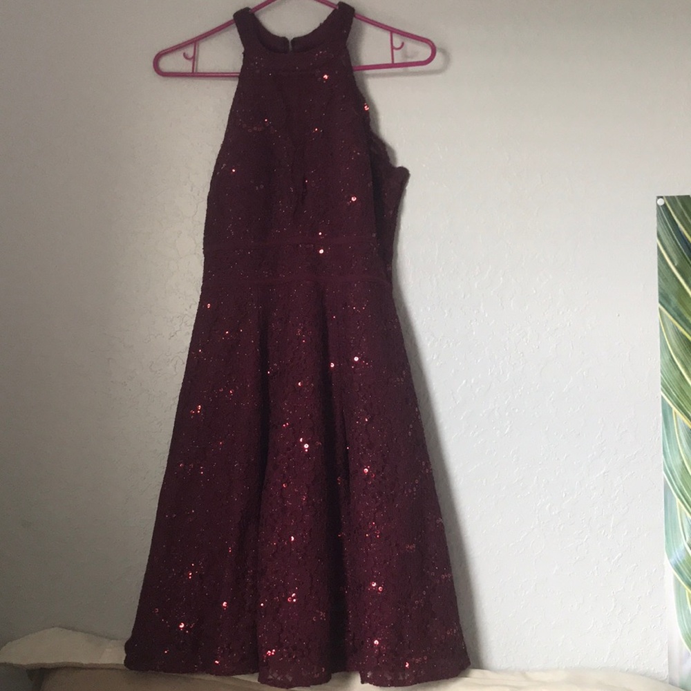 Maroon sequin formal/homecoming dress